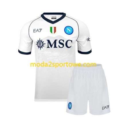 Koszulka SSC NAPOLI Dziecięcy Wyjazdowe Stroje Piłkarskie 2023/24 Krótki Rękaw